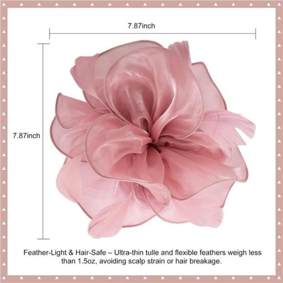 Headband Derby Hair Clip, Wine Red - Picture 4 of 6